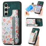 Custodia per telefono con retro a portafoglio con cerniera dipinta in stile retrò, For Samsung Galaxy A36, For Samsung Galaxy S24 Ultra 5G, For Samsung Galaxy S24+ 5G, For Samsung Galaxy A05