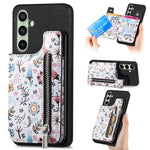 Custodia per telefono con retro a portafoglio con cerniera dipinta in stile retrò, For Samsung Galaxy A57 5G, For Samsung Galaxy A37 5G, For Samsung Galaxy S25 Edge 5G, For Samsung Galaxy A56 5G