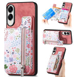 Custodia per telefono con retro a portafoglio con cerniera dipinta in stile retrò, For Samsung Galaxy A57 5G, For Samsung Galaxy A37 5G, For Samsung Galaxy S25 Edge 5G, For Samsung Galaxy A56 5G