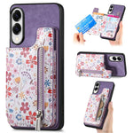 Custodia per telefono con retro a portafoglio con cerniera dipinta in stile retrò, For Samsung Galaxy A57 5G, For Samsung Galaxy A37 5G, For Samsung Galaxy S25 Edge 5G, For Samsung Galaxy A56 5G