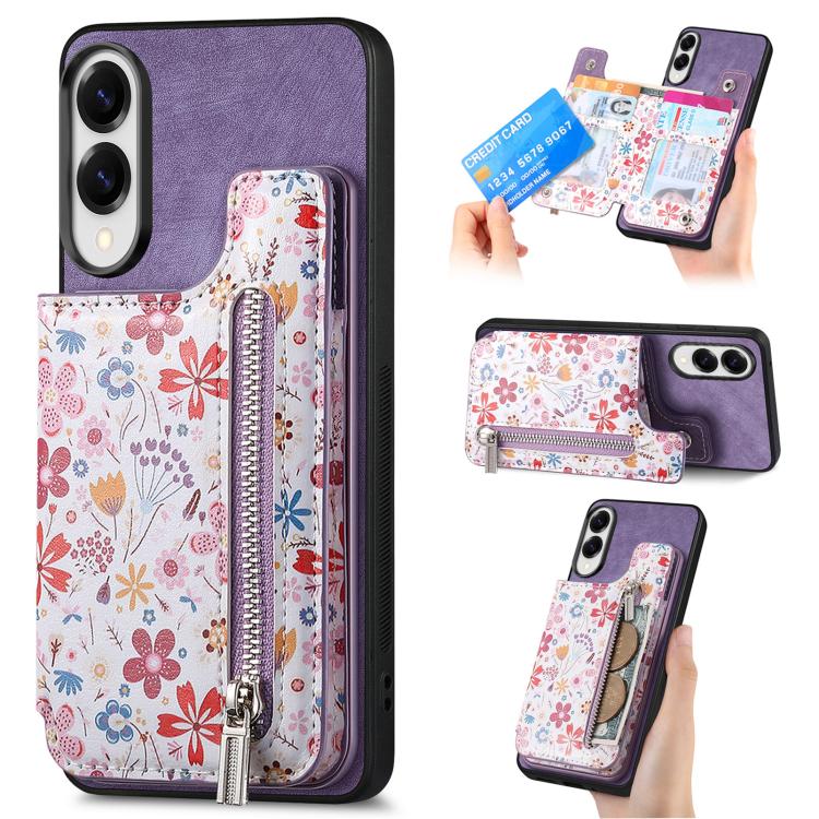 Custodia per telefono con retro a portafoglio con cerniera dipinta in stile retrò, For Samsung Galaxy A57 5G, For Samsung Galaxy A37 5G, For Samsung Galaxy S25 Edge 5G, For Samsung Galaxy A56 5G