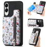 Custodia per telefono con retro a portafoglio con cerniera dipinta in stile retrò, For Samsung Galaxy A57 5G, For Samsung Galaxy A37 5G, For Samsung Galaxy S25 Edge 5G, For Samsung Galaxy A56 5G