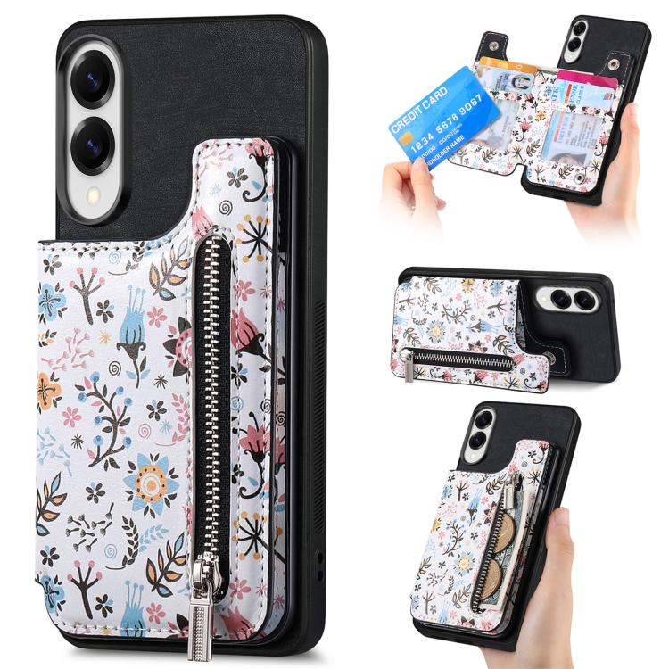 Custodia per telefono con retro a portafoglio con cerniera dipinta in stile retrò, For Samsung Galaxy A57 5G, For Samsung Galaxy A37 5G, For Samsung Galaxy S25 Edge 5G, For Samsung Galaxy A56 5G