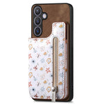 Custodia per telefono con retro a portafoglio con cerniera dipinta in stile retrò, For Samsung Galaxy A57 5G, For Samsung Galaxy A37 5G, For Samsung Galaxy S25 Edge 5G, For Samsung Galaxy A56 5G