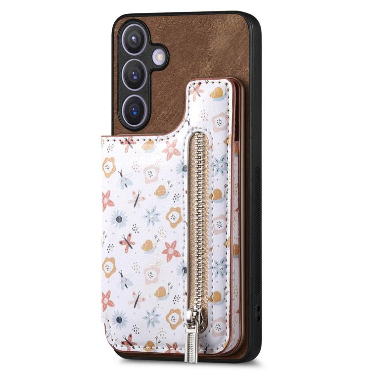 Custodia per telefono con retro a portafoglio con cerniera dipinta in stile retrò, For Samsung Galaxy A57 5G, For Samsung Galaxy A37 5G, For Samsung Galaxy S25 Edge 5G, For Samsung Galaxy A56 5G