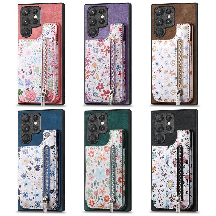 Custodia per telefono con retro a portafoglio con cerniera dipinta in stile retrò, For Samsung Galaxy A34 5G, For Samsung Galaxy A54 5G, For Samsung Galaxy A04e, For Samsung Galaxy M53 5G