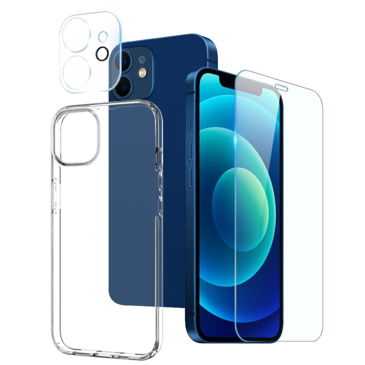Custodia per telefono in TPU 3 in 1 NORTHJO con pellicola per schermo e pellicola per lenti, For iPhone 12 mini