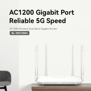 Router wireless ripetitore WiFi 5G dual band ad alta velocità con porta Gigabit completa LB-LINK WR1300H 1200M