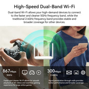 Router wireless ripetitore WiFi 5G dual band ad alta velocità con porta Gigabit completa LB-LINK WR1300H 1200M