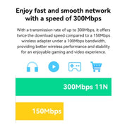 LB-LINK BL-WN351 per computer desktop portatile Ricevitore WiFi con scheda di rete wireless USB 300M, BL-WN351