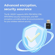 LB-LINK BL-WN351 per computer desktop portatile Ricevitore WiFi con scheda di rete wireless USB 300M, BL-WN351
