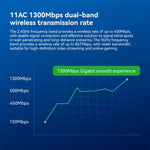 LB-LINK WDN1300H Ricevitore WiFi con doppia antenna per scheda di rete wireless USB dual band 1300M