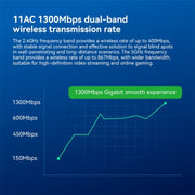 LB-LINK WDN1300H Ricevitore WiFi con doppia antenna per scheda di rete wireless USB dual band 1300M