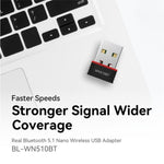 Adattatore USB gratuito per driver ricevitore trasmettitore Bluetooth 5.1 Home Office LB-LINK WN510BT, WN510BT