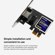 Scheda di rete cablata PCIE Gigabit 2500M per PC desktop a porta singola LB-LINK BL-GP2500M, BL-GP2500M
