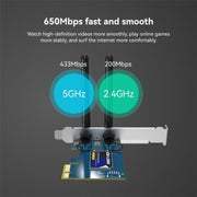 Scheda di rete CA adattatore di rete wireless per computer dual-band LB-LINK BL-P650H PCI-E 2.4G / 5G, BL-P650H