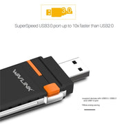 WAVLINK WN688A3D Adattatore di rete wireless dual band AC1300 Dongle WiFi USB 3.0 portatile, WN688A3D