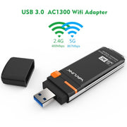 WAVLINK WN688A3D Adattatore di rete wireless dual band AC1300 Dongle WiFi USB 3.0 portatile, WN688A3D