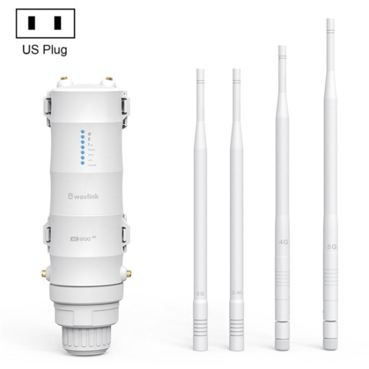 Router WAVLINK WN572HE4D AC1200 4G LTE WiFi Dual Band 4 antenne rimovibili, US Plug, UK Plug, AU Plug, EU Plug