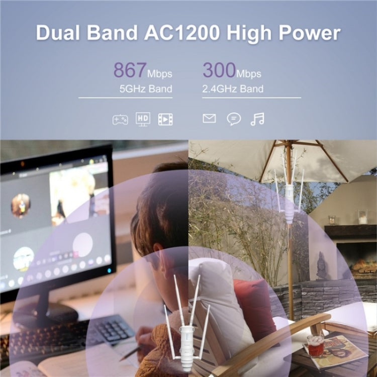 Router WAVLINK WN572HE4D AC1200 4G LTE WiFi Dual Band 4 antenne rimovibili, US Plug, UK Plug, AU Plug, EU Plug