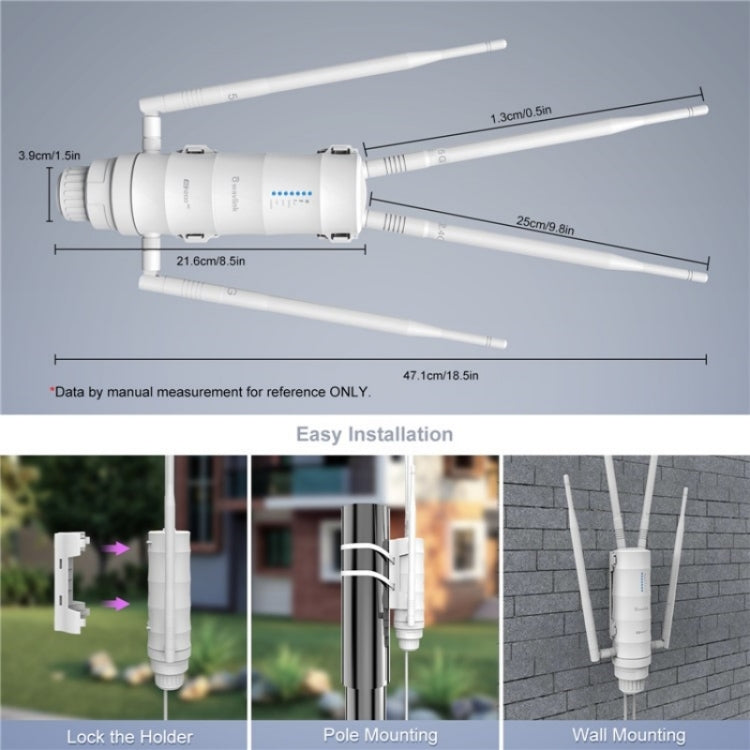 Router WAVLINK WN572HE4D AC1200 4G LTE WiFi Dual Band 4 antenne rimovibili, US Plug, UK Plug, AU Plug, EU Plug