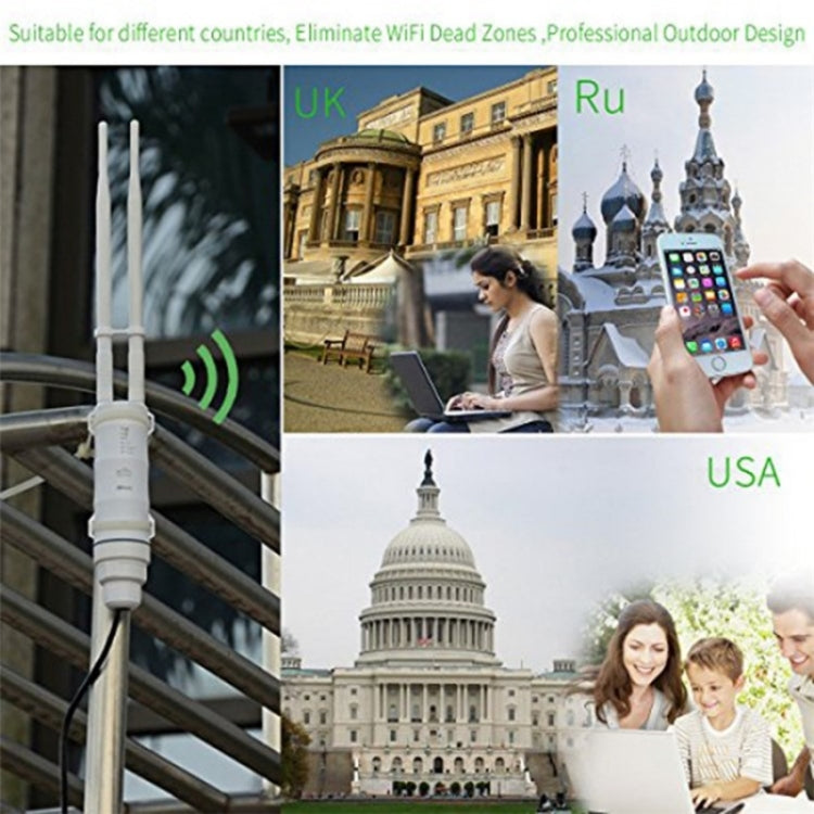 WAVLINK WN570HN2 Router da esterno 300Mbps con modalità WAN/AP/ripetitore alimentato PoE, US Plug, UK Plug, EU Plug, AU Plug