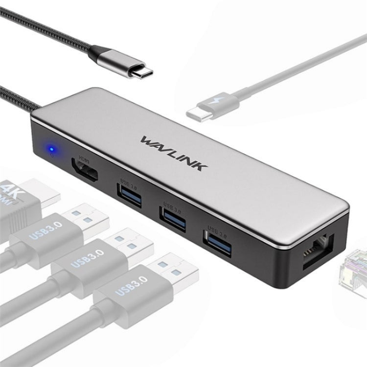 Wavlink Hub USB-C 6 in 1 Docking Station 4K Thunderbolt 3