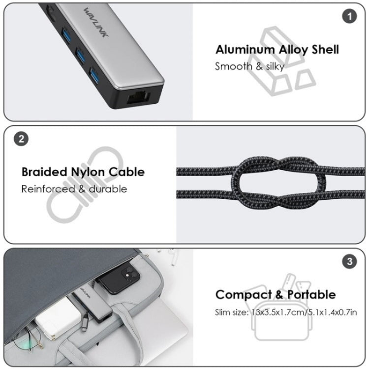 Wavlink Hub USB-C 6 in 1 Docking Station 4K Thunderbolt 3