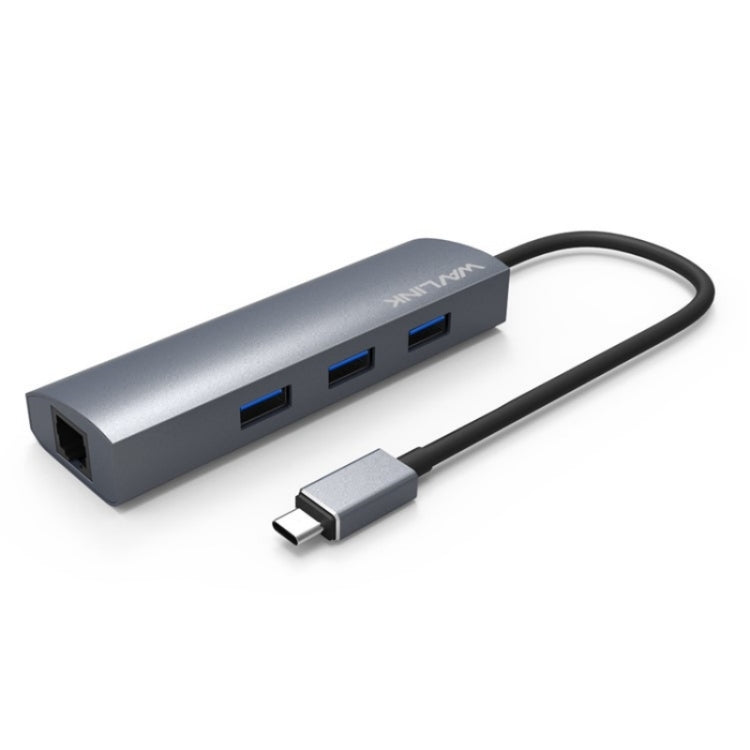 Adattatore hub USB-C con 3 porte USB 3.0, RJ45 e USB-C