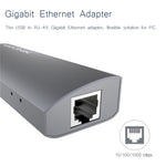 Adattatore hub USB-C con 3 porte USB 3.0, RJ45 e USB-C