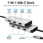 WAVLINK UMD304 Convertitore USB-C a Dual HD 4K 60Hz HUB Docking station per laptop 7 in 1, UMD304