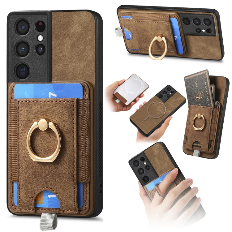 Custodia per telefono in pelle con borsa magnetica retrò divisibile, For Samsung Galaxy S21 Ultra 5G, For Samsung Galaxy A21s, For Samsung Galaxy A31, For Samsung Galaxy A71
