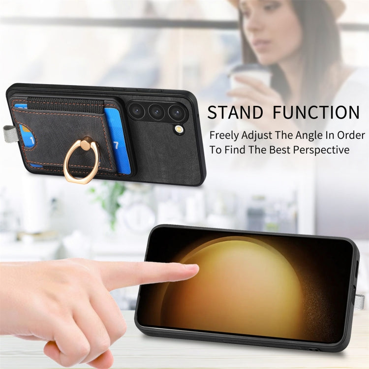 Custodia per telefono in pelle con borsa magnetica retrò divisibile, For Samsung Galaxy S23+ 5G, For Samsung Galaxy S23 5G, For Samsung Galaxy A04 4G, For Samsung Galaxy M53 5G