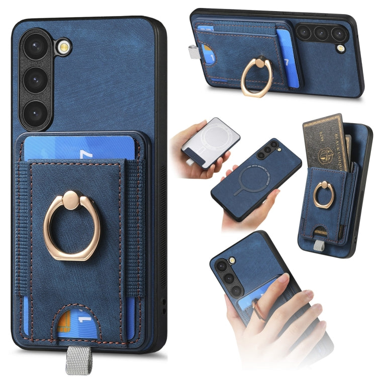 Custodia per telefono in pelle con borsa magnetica retrò divisibile, For Samsung Galaxy S24 Ultra 5G, For Samsung Galaxy S24+ 5G, For Samsung Galaxy S24 5G, For Samsung Galaxy A05