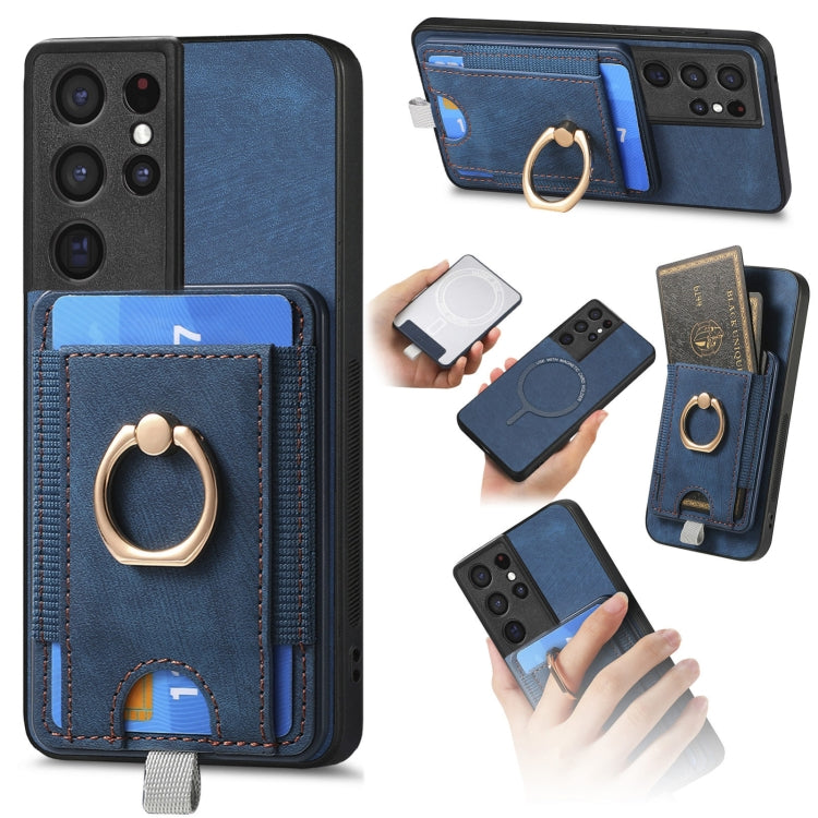 Custodia per telefono in pelle con borsa magnetica retrò divisibile, For Samsung Galaxy S24 Ultra 5G, For Samsung Galaxy S24+ 5G, For Samsung Galaxy S24 5G, For Samsung Galaxy A05