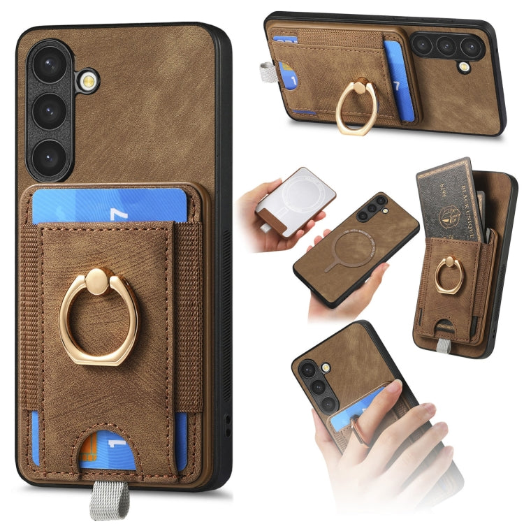Custodia per telefono in pelle con borsa magnetica retrò divisibile, For Samsung Galaxy A05s, For Samsung Galaxy S23 FE 5G, For Samsung Galaxy M14, For Samsung Galaxy A24