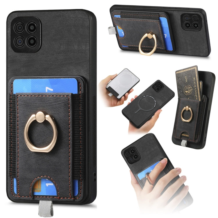 Custodia per telefono in pelle con borsa magnetica retrò divisibile, For Samsung Galaxy S23+ 5G, For Samsung Galaxy S23 5G, For Samsung Galaxy A04 4G, For Samsung Galaxy M53 5G