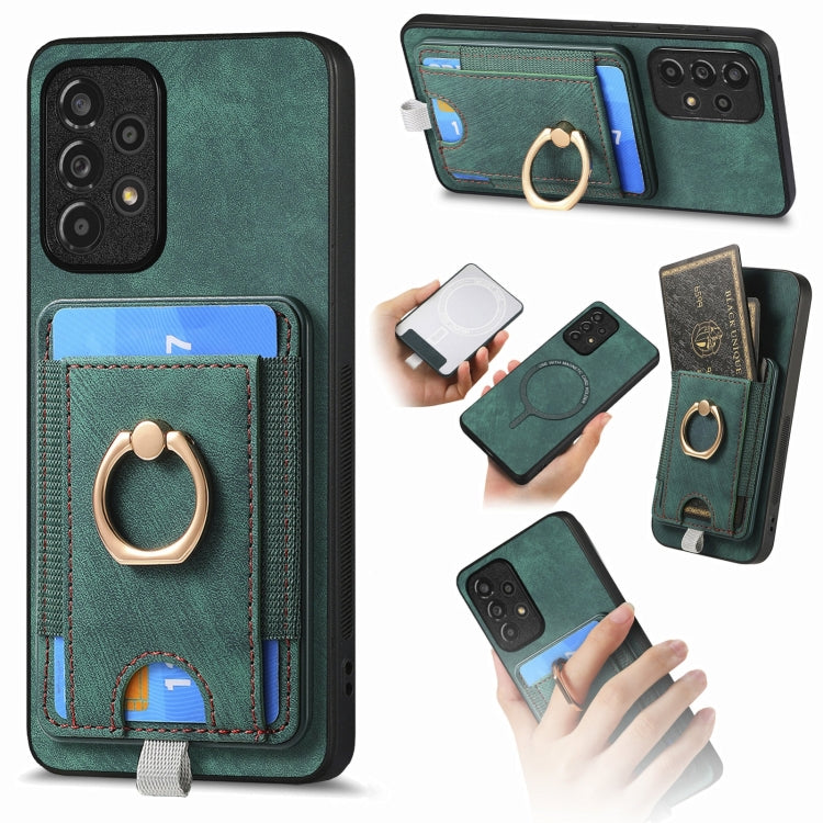 Custodia per telefono in pelle con borsa magnetica retrò divisibile, For Samsung Galaxy M33 5G, For Samsung Galaxy A73 5G, For Samsung Galaxy A33  5G, For Samsung Galaxy A13 4G