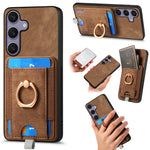 Custodia per telefono in pelle con borsa magnetica retrò divisibile, For Samsung Galaxy A36, For Samsung Galaxy S25 5G, For Samsung Galaxy S25+ 5G, For Samsung Galaxy S25 Ultra 5G