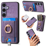 Custodia per telefono in pelle con borsa magnetica retrò divisibile, For Samsung Galaxy A36, For Samsung Galaxy S25 5G, For Samsung Galaxy S25+ 5G, For Samsung Galaxy S25 Ultra 5G