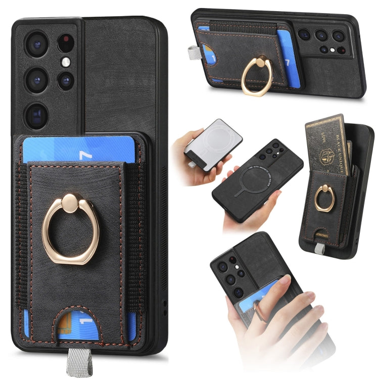Custodia per telefono in pelle con borsa magnetica retrò divisibile, For Samsung Galaxy A36, For Samsung Galaxy S25 5G, For Samsung Galaxy S25+ 5G, For Samsung Galaxy S25 Ultra 5G