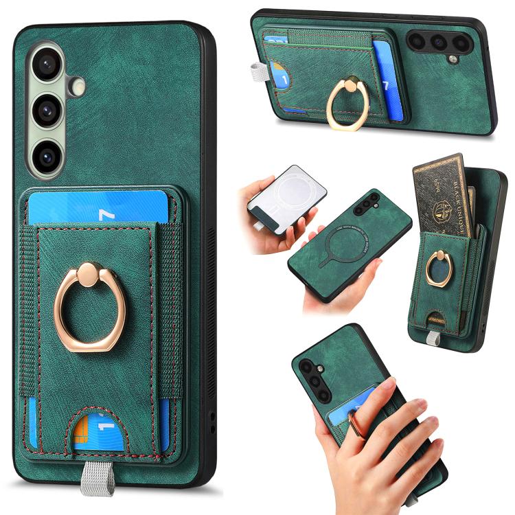 Custodia per telefono in pelle con borsa magnetica retrò divisibile, For Samsung Galaxy A57 5G, For Samsung Galaxy A37 5G, For Samsung Galaxy S25 Edge 5G, For Samsung Galaxy A56 5G