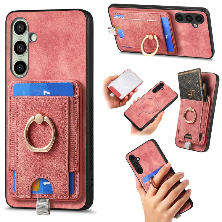 Custodia per telefono in pelle con borsa magnetica retrò divisibile, For Samsung Galaxy A57 5G, For Samsung Galaxy A37 5G, For Samsung Galaxy S25 Edge 5G, For Samsung Galaxy A56 5G