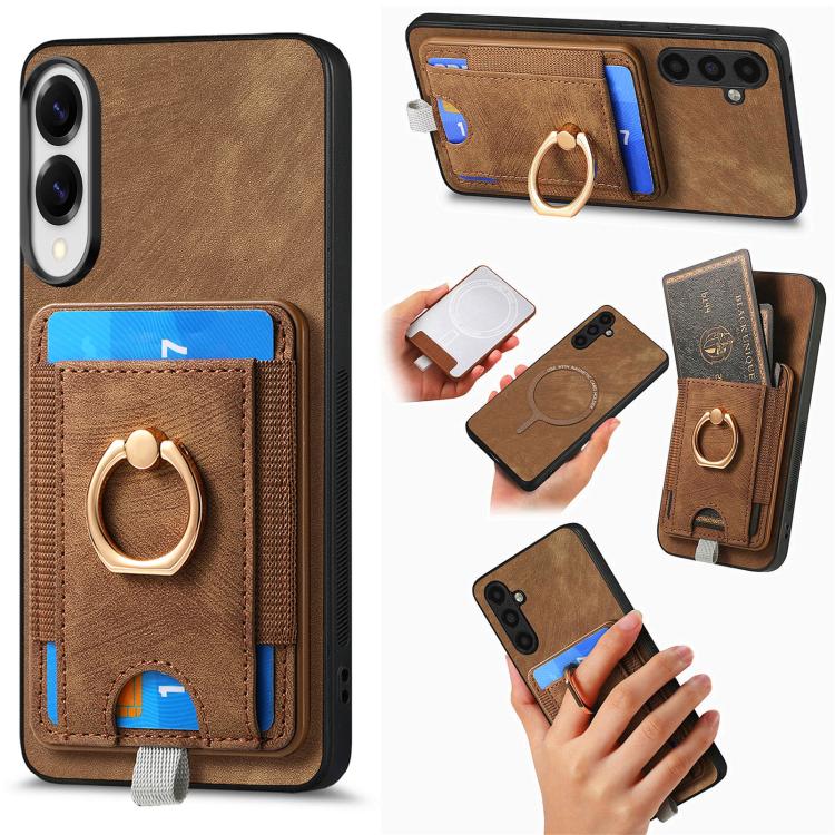 Custodia per telefono in pelle con borsa magnetica retrò divisibile, For Samsung Galaxy A57 5G, For Samsung Galaxy A37 5G, For Samsung Galaxy S25 Edge 5G, For Samsung Galaxy A56 5G