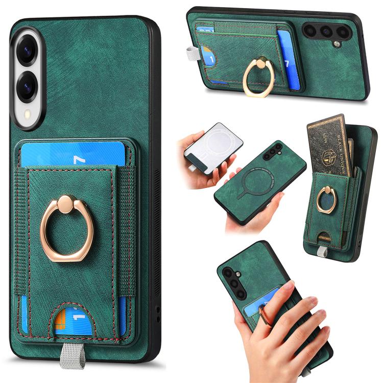 Custodia per telefono in pelle con borsa magnetica retrò divisibile, For Samsung Galaxy A57 5G, For Samsung Galaxy A37 5G, For Samsung Galaxy S25 Edge 5G, For Samsung Galaxy A56 5G