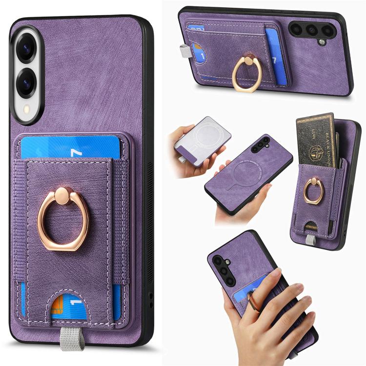 Custodia per telefono in pelle con borsa magnetica retrò divisibile, For Samsung Galaxy A57 5G, For Samsung Galaxy A37 5G, For Samsung Galaxy S25 Edge 5G, For Samsung Galaxy A56 5G