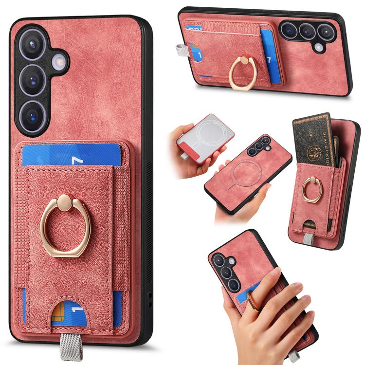 Custodia per telefono in pelle con borsa magnetica retrò divisibile, For Samsung Galaxy A57 5G, For Samsung Galaxy A37 5G, For Samsung Galaxy S25 Edge 5G, For Samsung Galaxy A56 5G