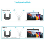 WAVLINK WN579A3 Estensore WiFi domestico Router wireless AP dual band da 1200Mbps 2,4GHz/5GHz, US Plug, UK Plug, EU Plug, AU Plug
