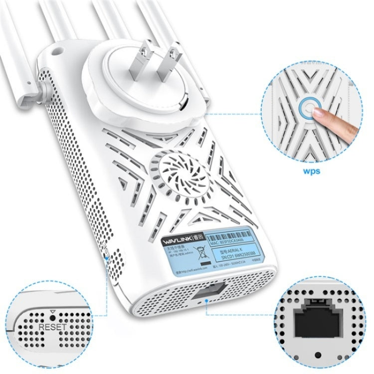 WAVLINK WN579A3 Estensore WiFi domestico Router wireless AP dual band da 1200Mbps 2,4GHz/5GHz, US Plug, UK Plug, EU Plug, AU Plug