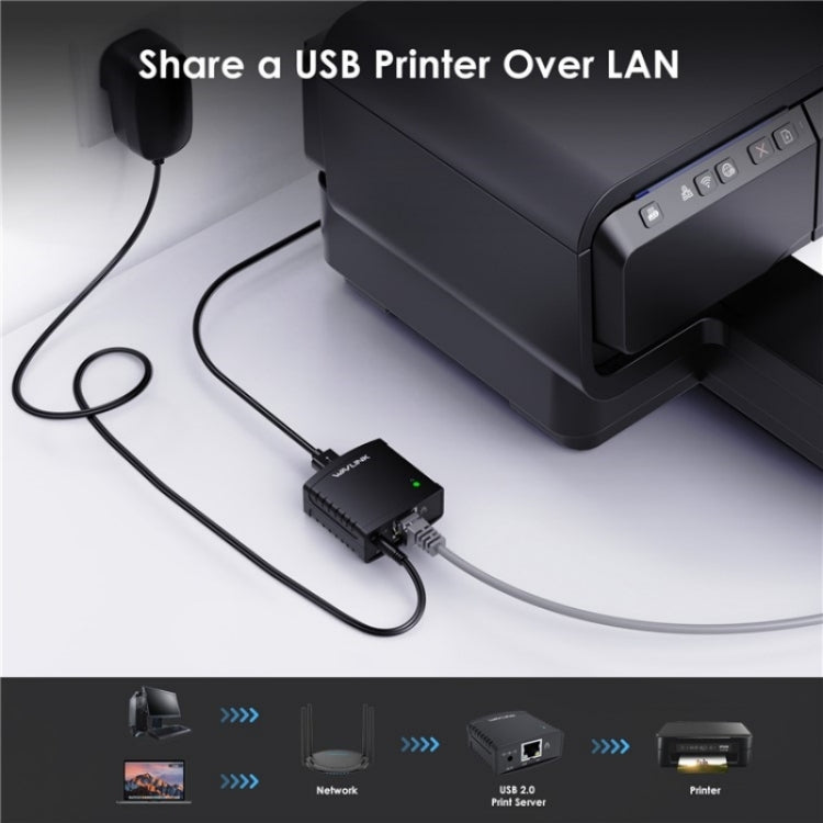Wavlink NU72P11 Server di stampa di rete 100 Mbps USB 2.0